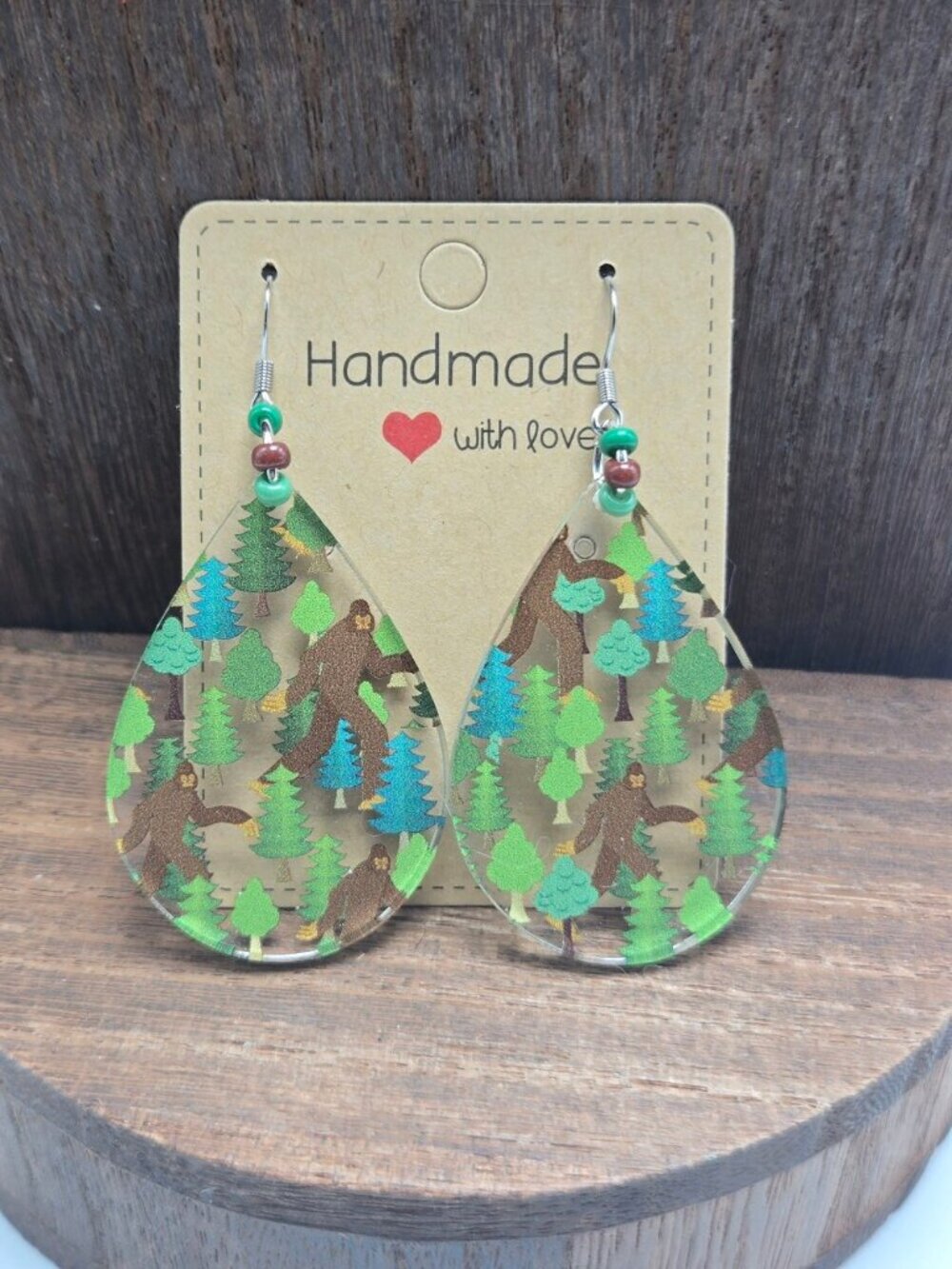 NWT Bigfoot Earrings Sasquatch Cryptid Mythical Believer Forest Mountain PNW